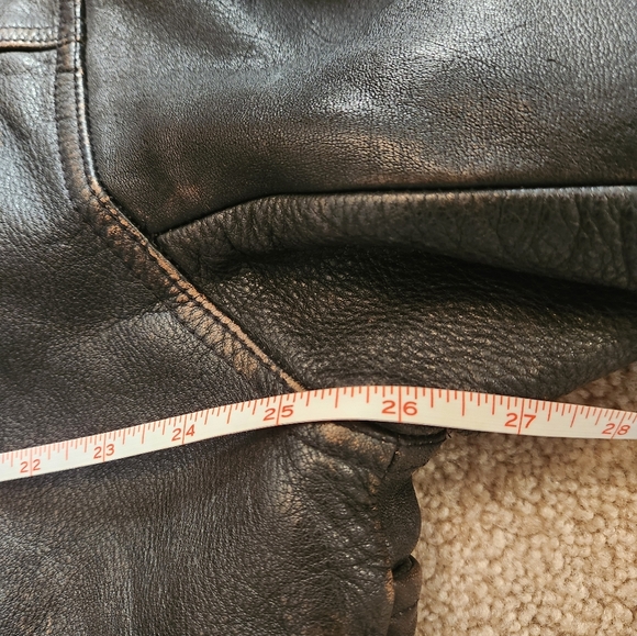 The Territory Ahead Vintage Men's Heavy Black Leather Bomber Jacket - Size XXL - Picture 13 of 14